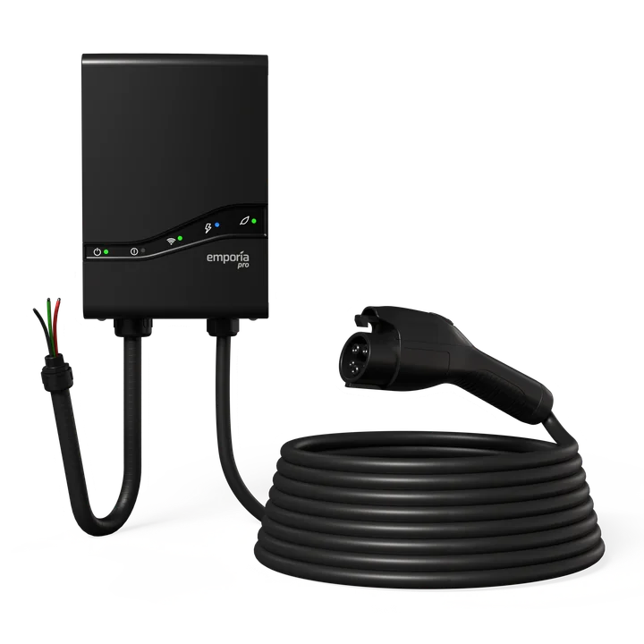 Emporia Pro: Black · J1772 · hardwire · Vue 3.