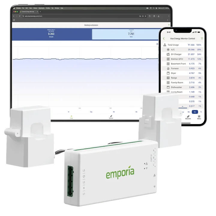 Emporia Vue 3, manufacturer Monitor Only configuration.